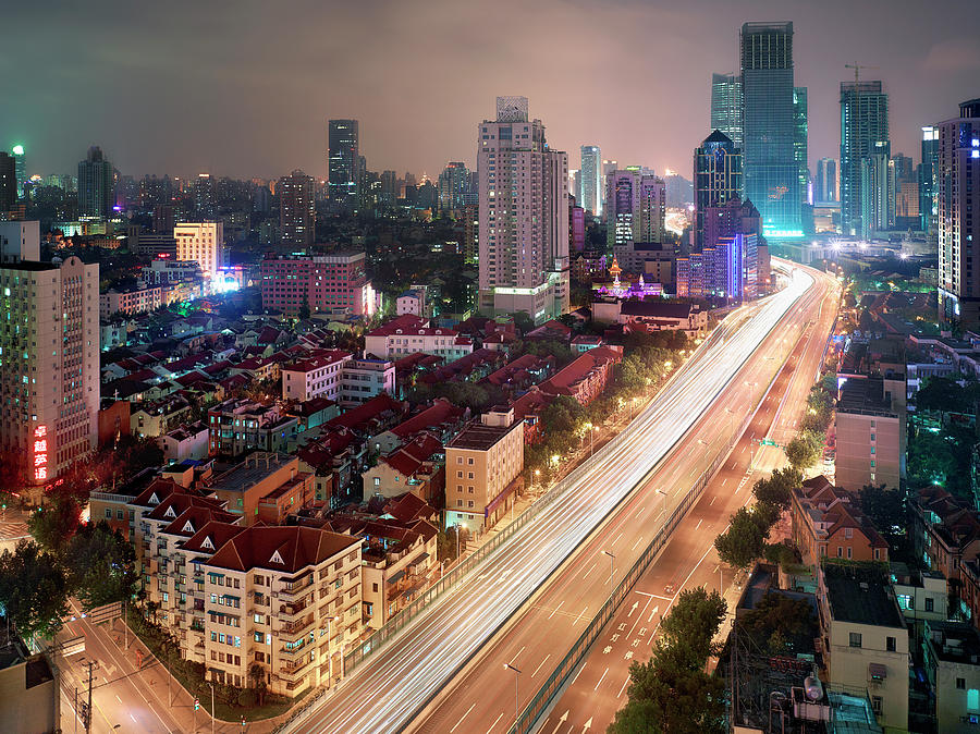 A Night View Of A Shanghai Residential Photograph by Xpacifica