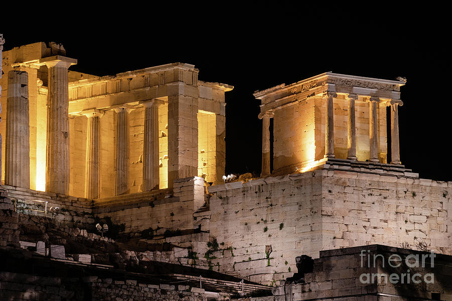 A night view of Acropolis in Athens, Greece Photograph by Didier Marti