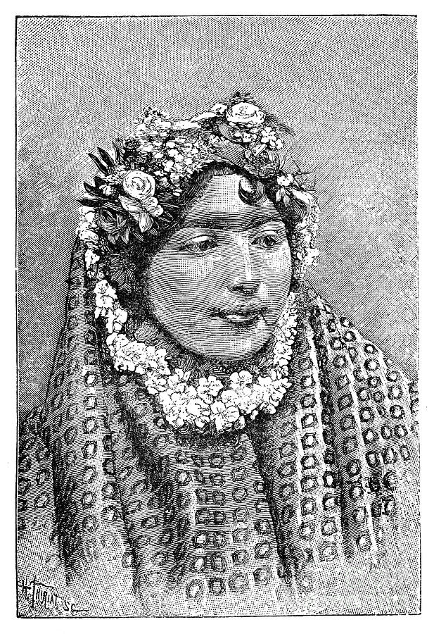 A Noble Persian Lady, 1895.artist Henri Drawing by Print Collector