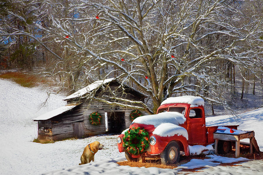 A Nostalgic Christmas Eve Painting Photograph by Debra and Dave Vanderlaan