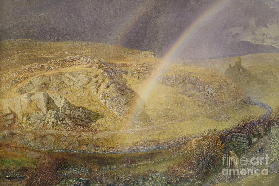 A November Rainbow, Dolwyddelan Valley Painting by Alfred William Hunt