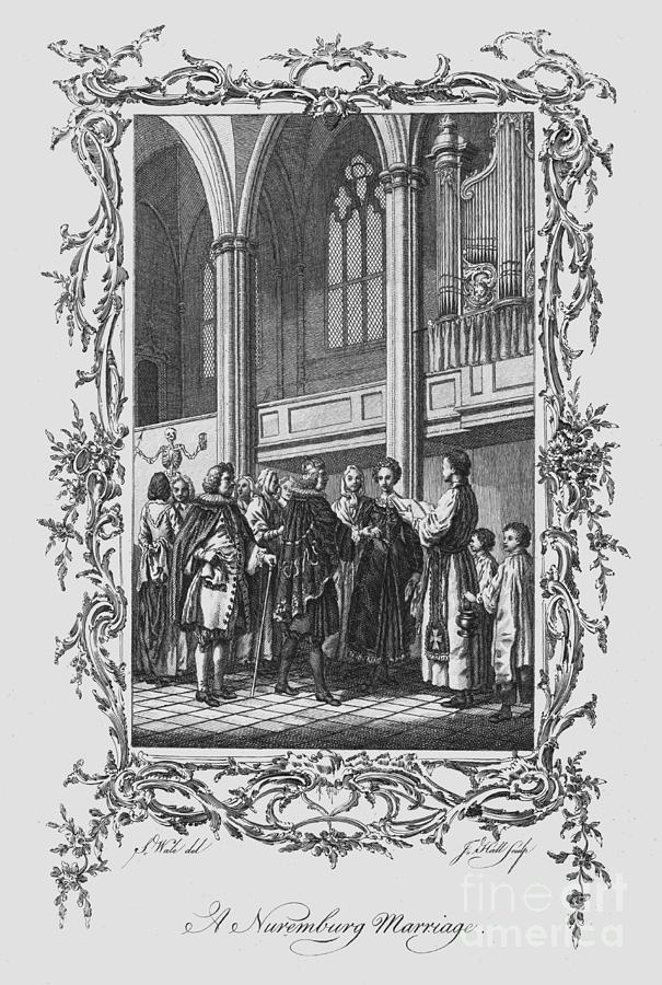 A Nuremburg Marriage Drawing by Print Collector