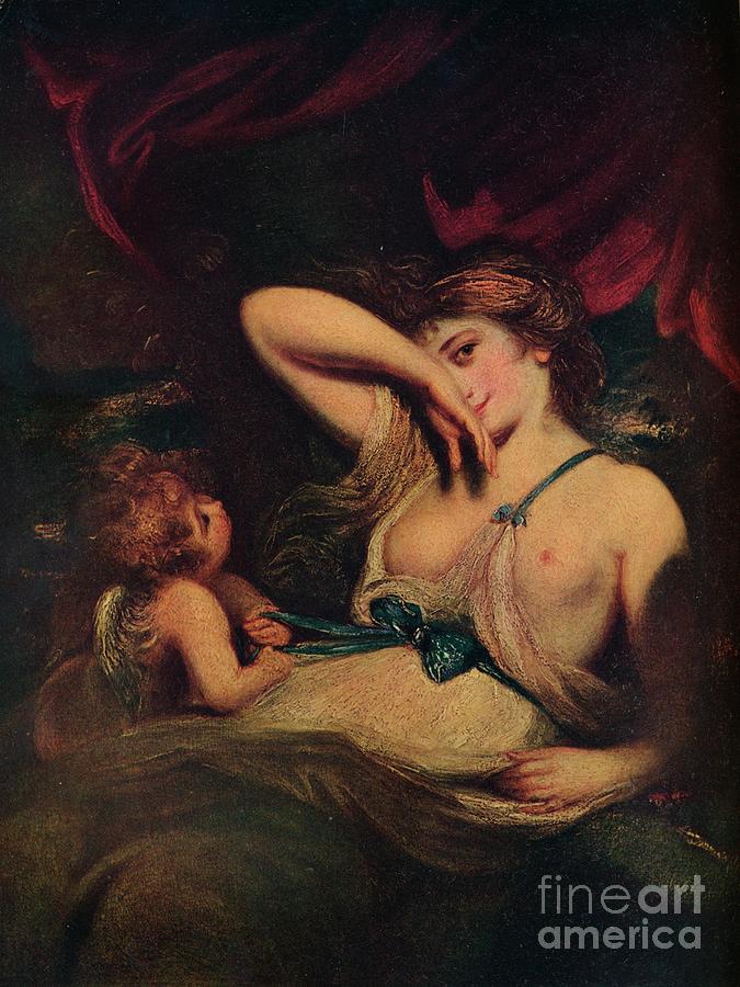 A Nymph And Cupid The Snake Drawing by Print Collector