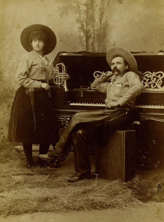 A. O. Babel, Cowboy Pianist And His Partner Miss Millie Babel Cornetist Painting by 