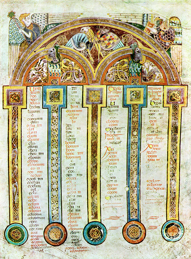 A Page Of The Eusebian Canons, C800 Ad Drawing by Print Collector