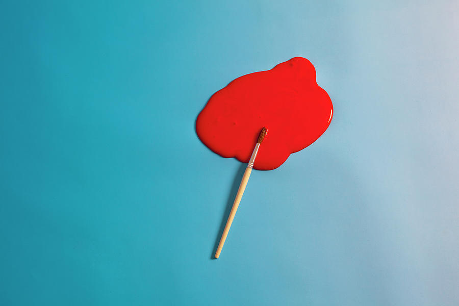 A Paintbrush And Puddle Of Paint Photograph by Paul Garnier A Paintbrush And Puddle Of Paint Photograph by Paul Garnier