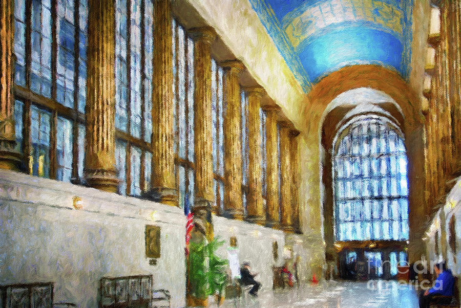 A painting of the Pittsburgh City-County Building - main hall Digital Art by Amy Cicconi