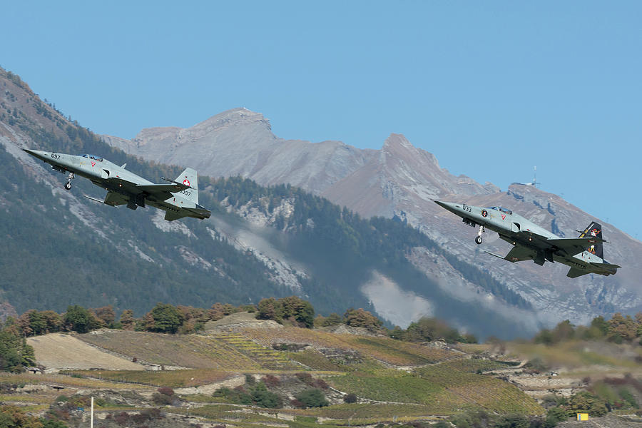 A Pair Of F-5e Aircraft Of The Swiss Photograph by Simone Marcato