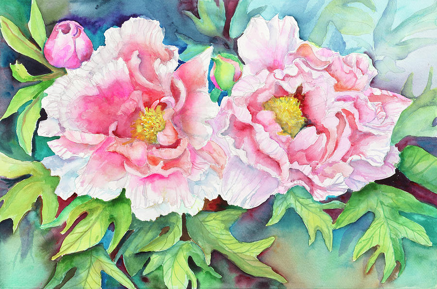 Nature Painting - A Pair Of Peonies by Joanne Porter