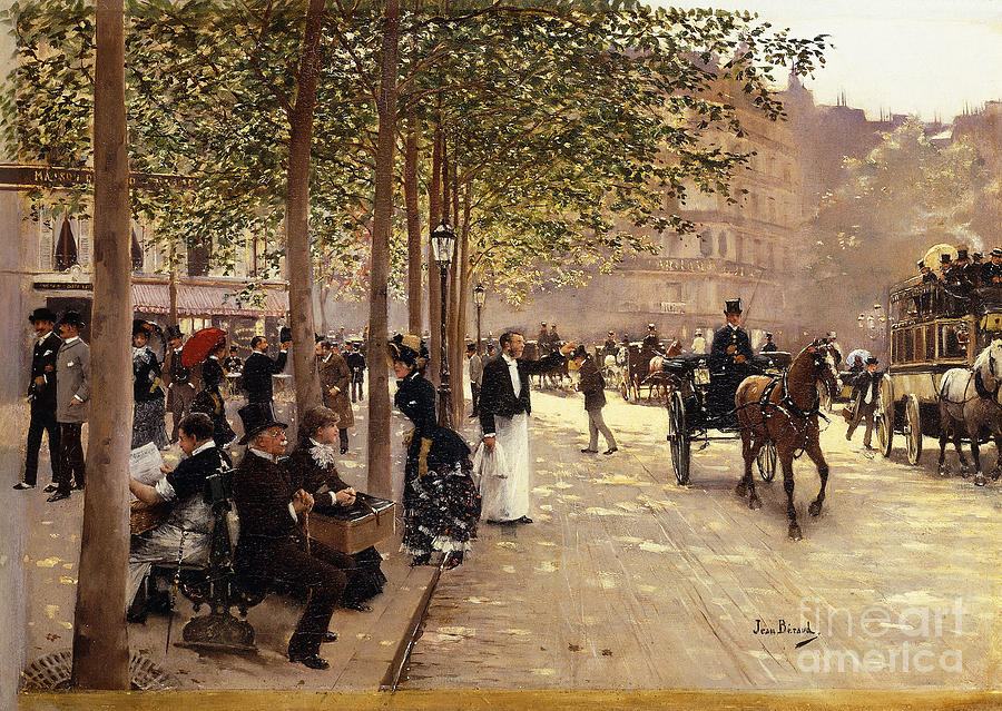 A Paris Street; Une Avenue Parisienne, C.1880 Painting by Jean Beraud