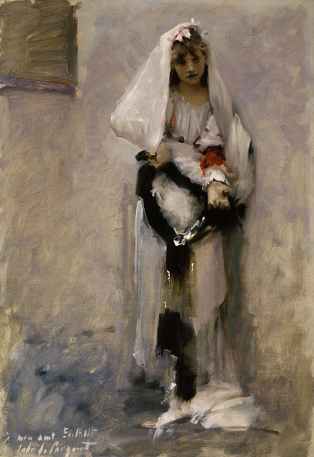 John Singer Sargent Painting - A Parisian Beggar Girl, 1877 by John Singer Sargent