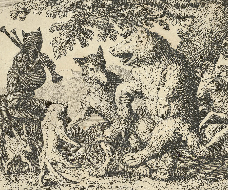 A Party in Honor of the Bear and the Wolf Relief by Allaert van Everdingen