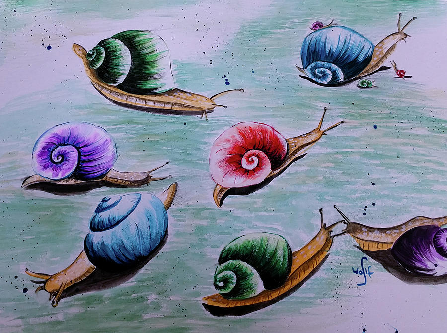 A party of snails by Sabine Wolf