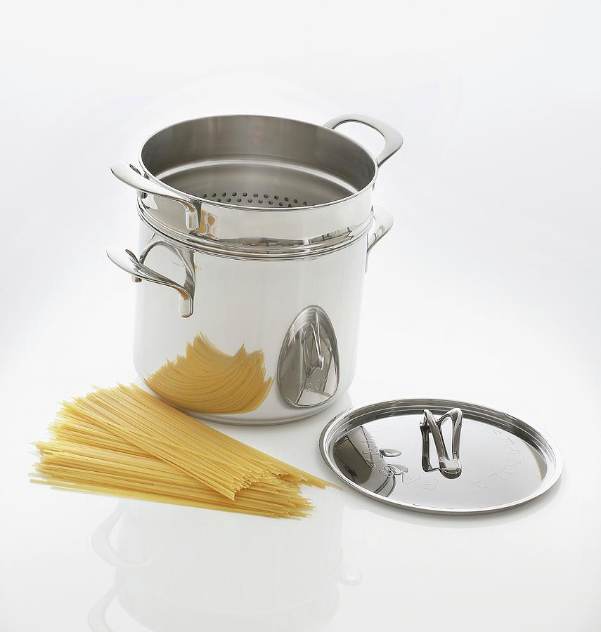 A Pasta Pot With An Integrated Drainer Photograph by Jalag / Michael Bernhardi