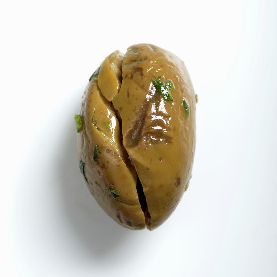 A Paterno Olive With Parsley Photograph by Franco Pizzochero