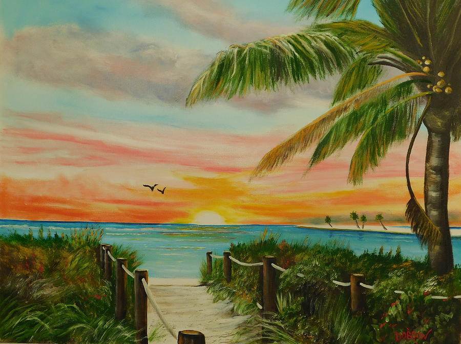 A Path To A Paradise Beach Painting by Lloyd Dobson