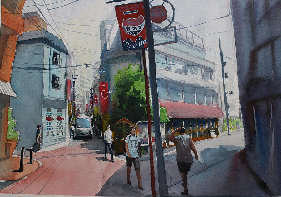 A Peaceful Afternoon In Tokyo Painting by Ken Yeh | Fine Art America