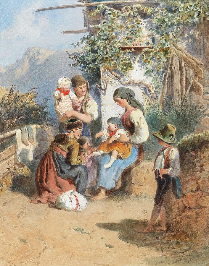 A Peasant Family Idyl Painting by Carl Goebel - Fine Art America