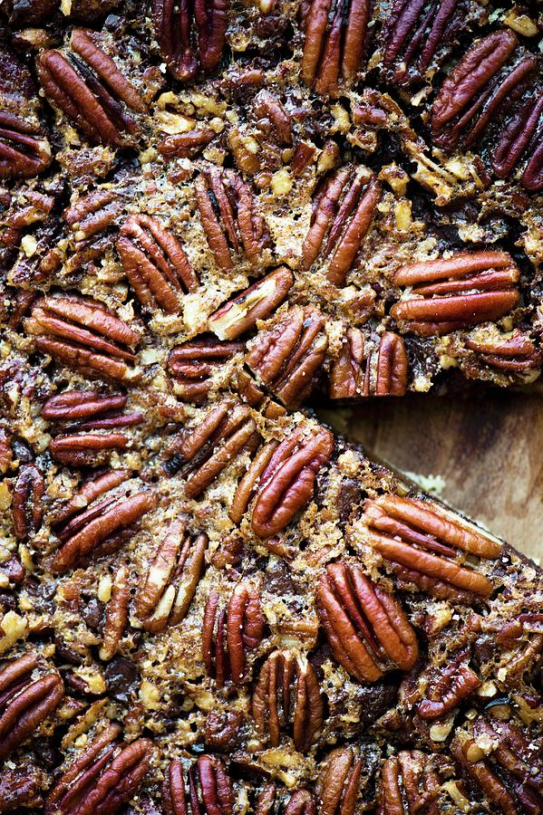 A Pecan Nut Tart, Sliced seen From Above Photograph by Magdalena Hendey
