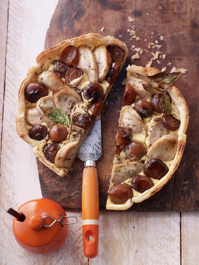 A Pickled Onion And White Sausage Tart Photograph by Jan-peter Westermann