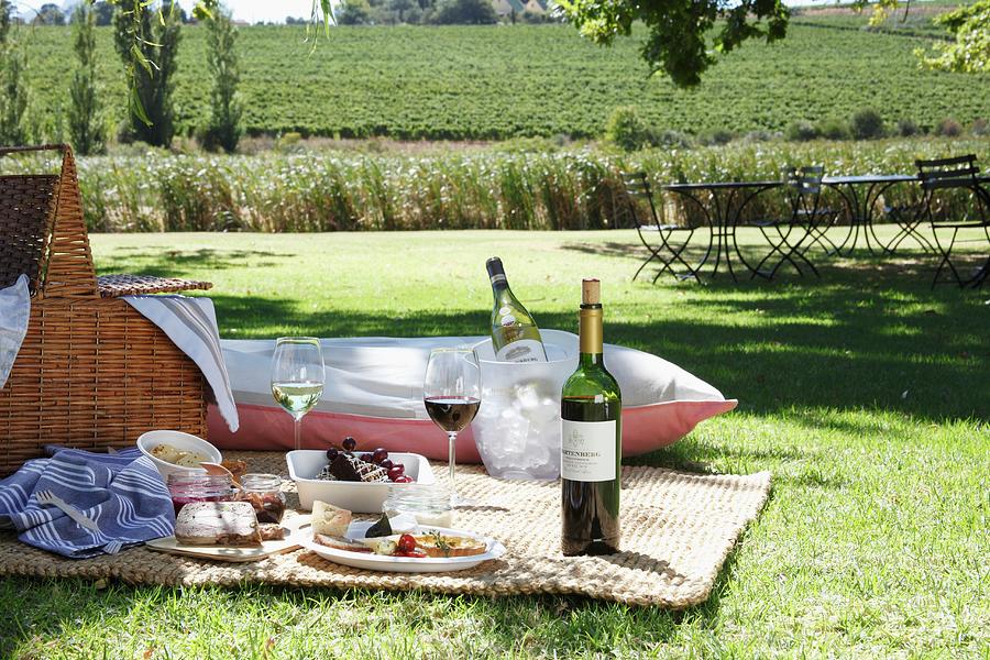 A Picnic With Wine Photograph by Simon Scarboro