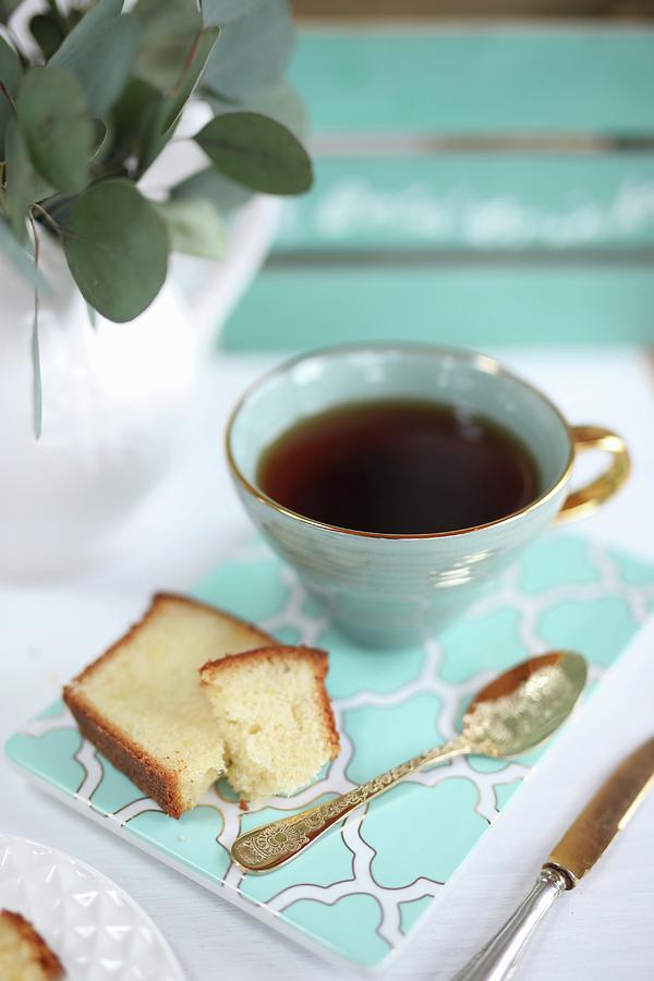 A Piece Of Lemon Cake For Tea Photograph by Dorota Ryniewicz