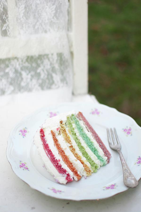 A Piece Of Rainbow Cake Photograph by Kachel Katarzyna