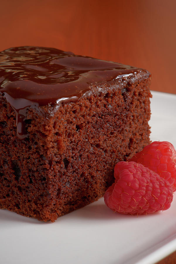 A Piece Of Vegan Chocolate Cake close-up Photograph by Jim Scherer