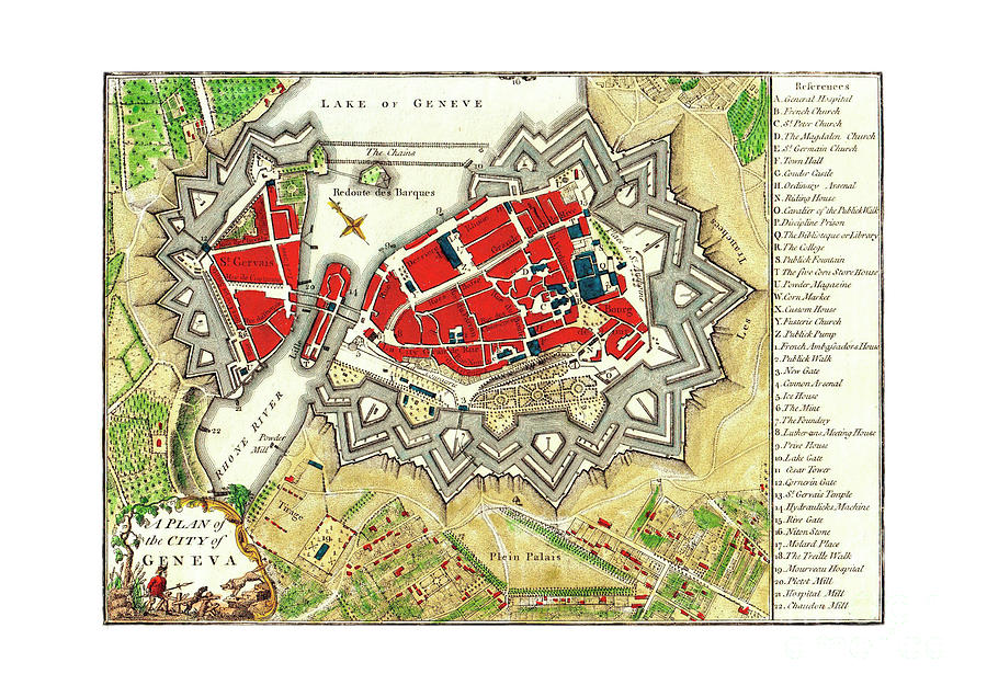 A plan of the city of Geneva by Unknown A plan of the city of Geneva by Unknown