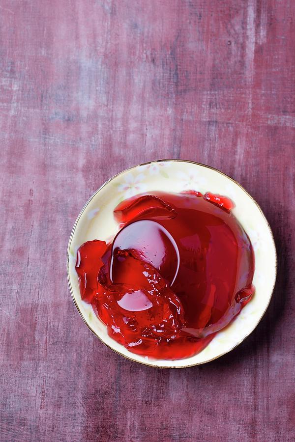 A Plate Of Red Jelly Photograph by Mandy Reschke
