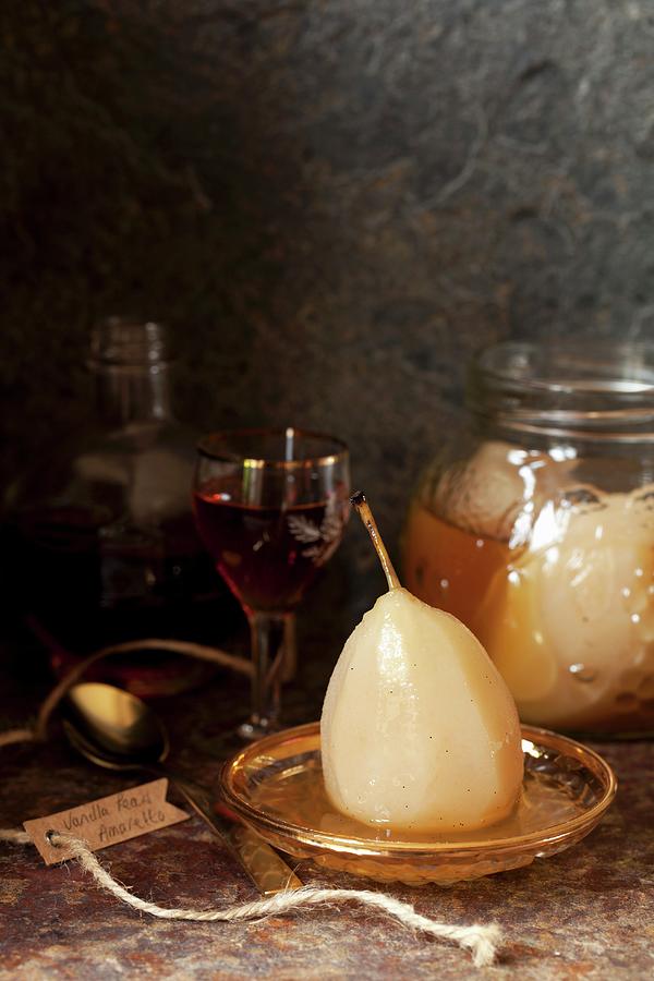 A Poached Pear In Amaretto Photograph by Jane Saunders