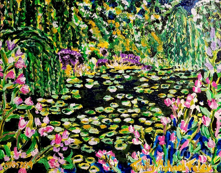A Pond and Lily Pads  Painting by Timothy Foley