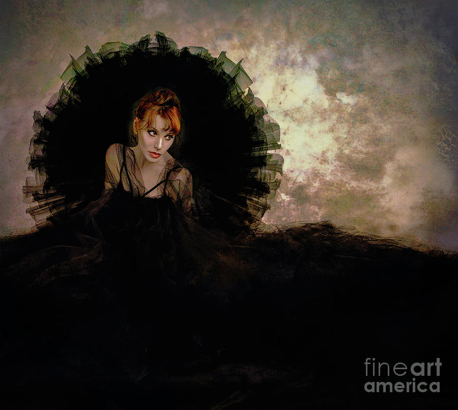 Red Head Photograph - A Pool of Tulle by Spokenin RED