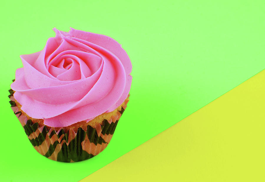 Cake Photograph - A Pop of Pink Cupcake by Perry Correll