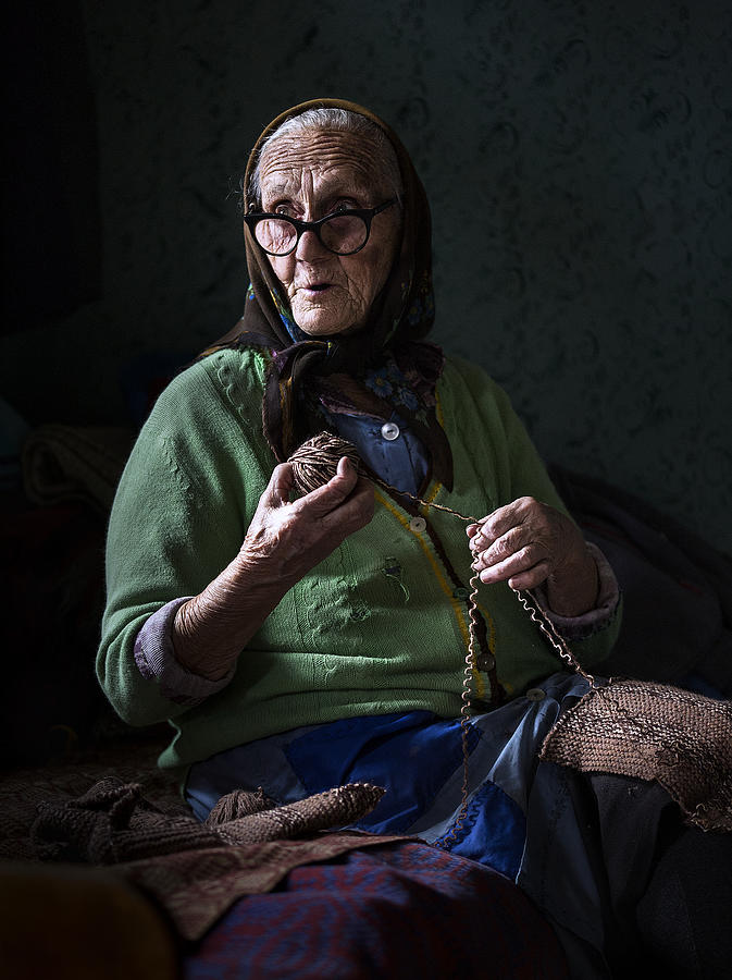 Portrait Photograph - A Portrait Of An Old Lady by Sorin Onisor