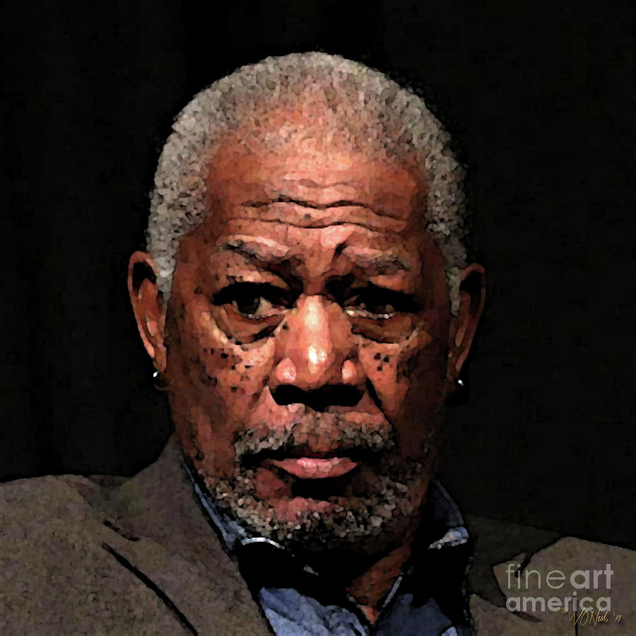 Morgan Freeman Digital Art - A Portrait of Morgan Freeman by Walter Neal