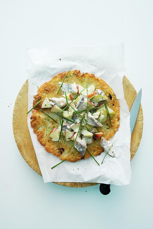 A Potato Cake Topped With Soused Herring Salad Photograph by Michael Wissing
