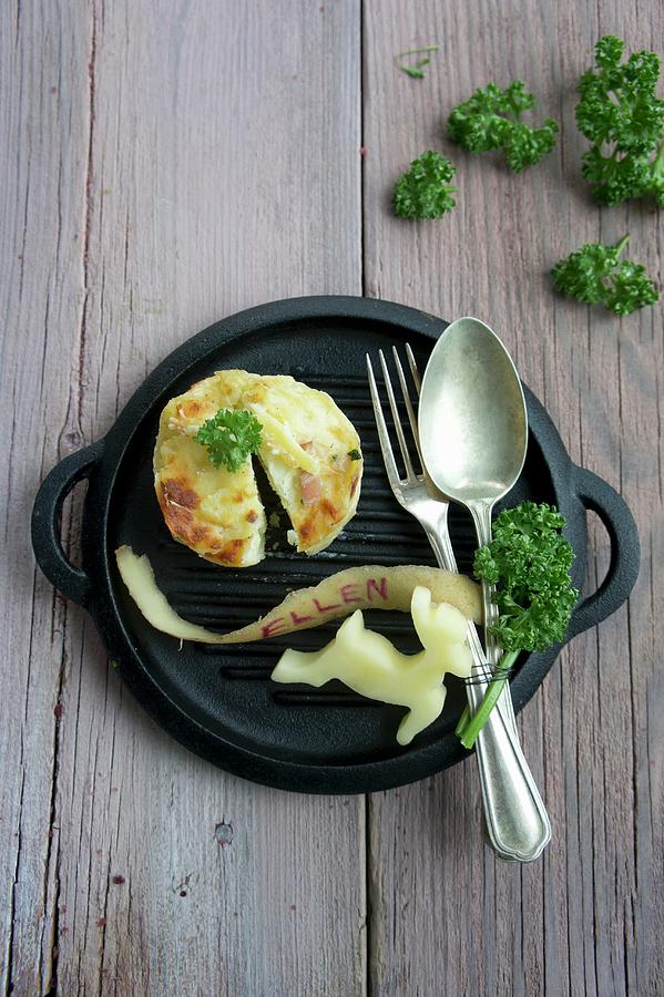 A Potato Cake With A Potato Peel Name And A Potato Animal Figure Photograph By Martina Schindler