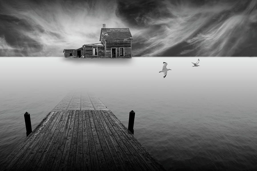 A Prairie Dream a surreal black and white composition Photograph by Randall Nyhof