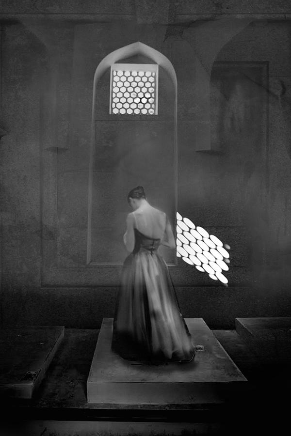 Black And White Photograph - A Pray by Rachel Pansky