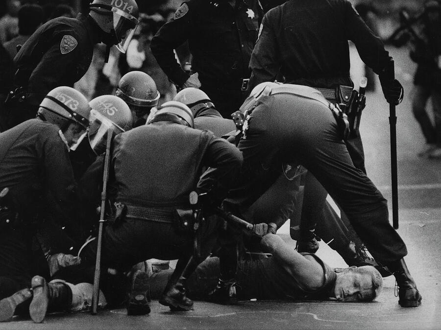 A Protester Arrested Photograph by San Francisco Chronicle/hearst Newspapers A Protester Arrested Photograph by San Francisco Chronicle/hearst Newspapers