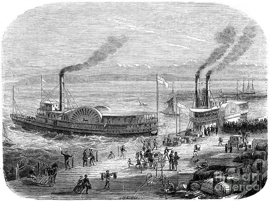 A Quay, San Francisco, California, 19th Drawing by Print Collector A Quay, San Francisco, California, 19th Drawing by Print Collector