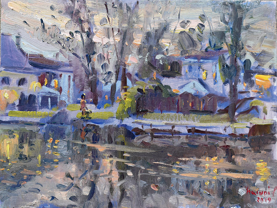 A Quiet Evening by the Water. Painting by Ylli Haruni