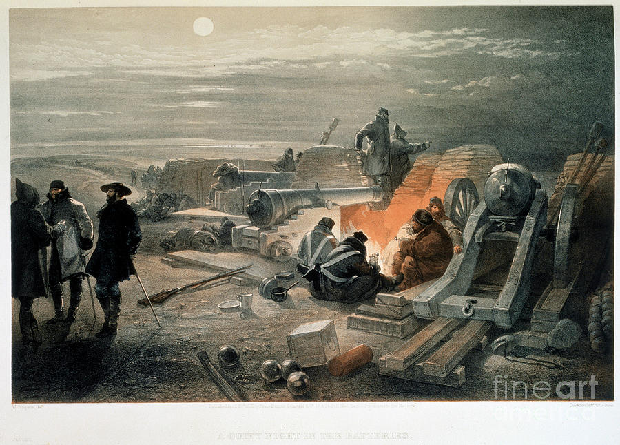 A Quiet Night In The Batteries, 1855 Drawing by Heritage Images