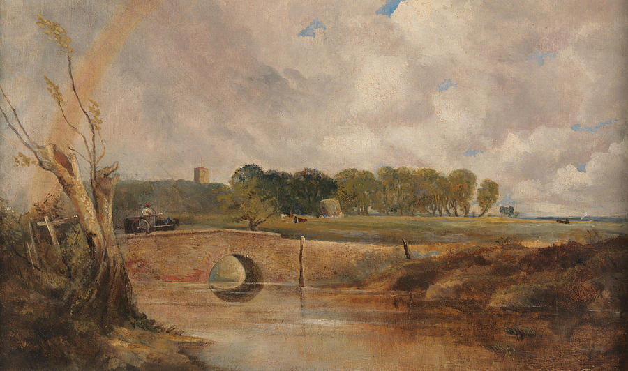 A Rainbow - View of the Stour Painting by Lionel Constable