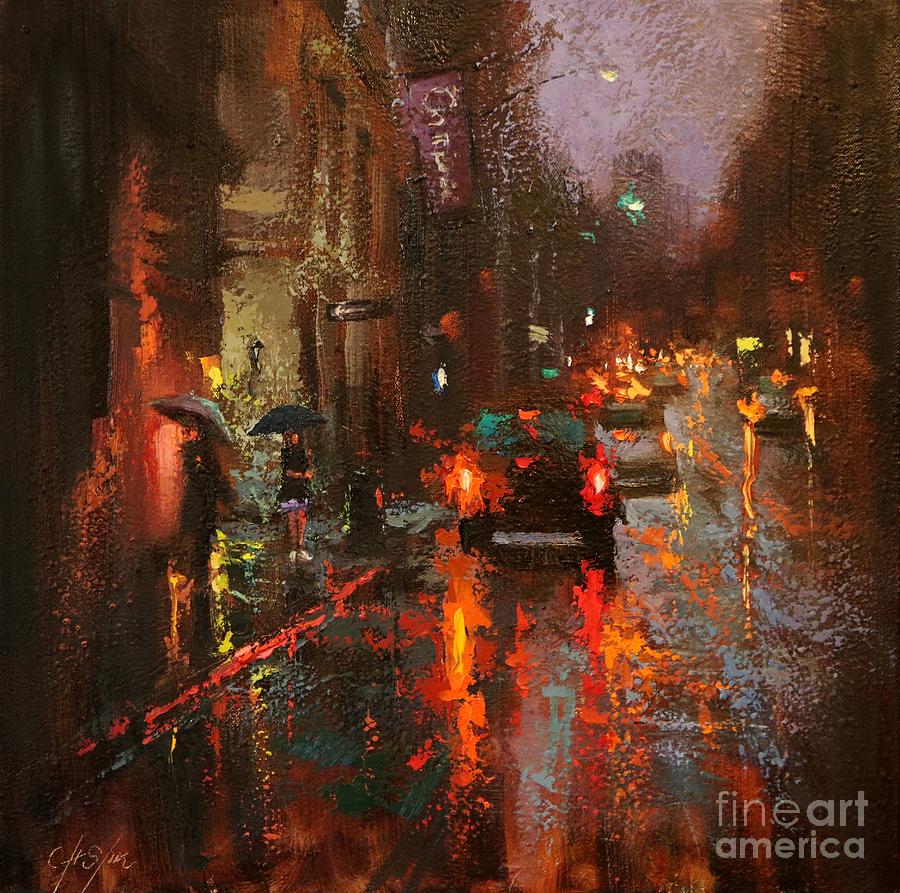 A Rainy Day in New York Painting by Chin h Shin