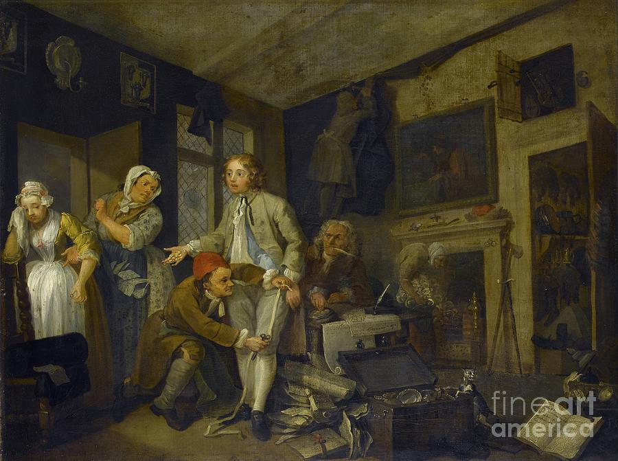 A Rakes Progress I: The Rake Taking Possession Of His Estate, 1733 Painting by William Hogarth