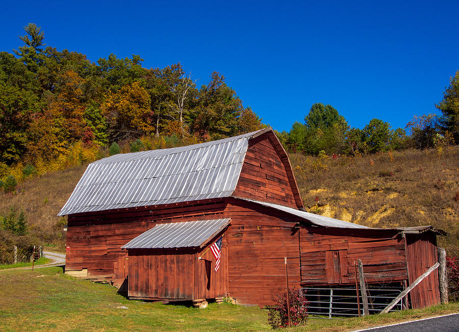 A  Red Barn on the Way to Hot Springs, North Carolina Photograph by L Bosco