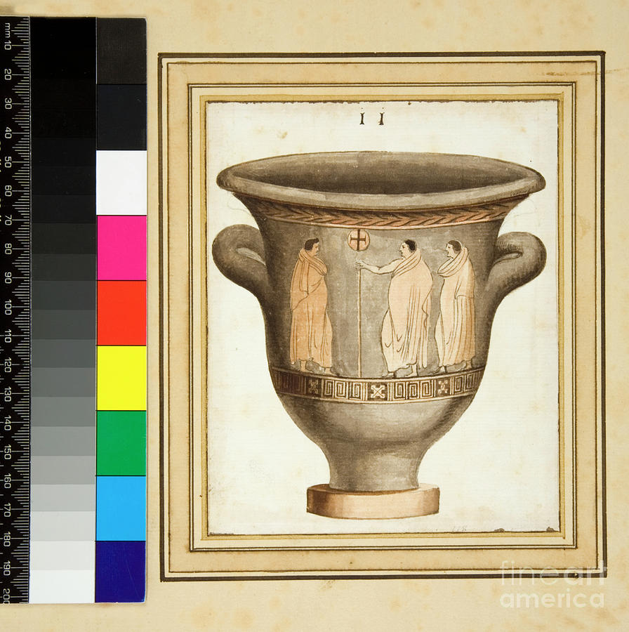 Greek Painting - A Red Figured Vase by Pietro Santi Bartoli