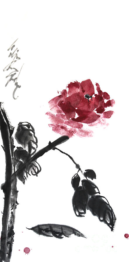 A Red Rose   Painting by Nadja Van Ghelue